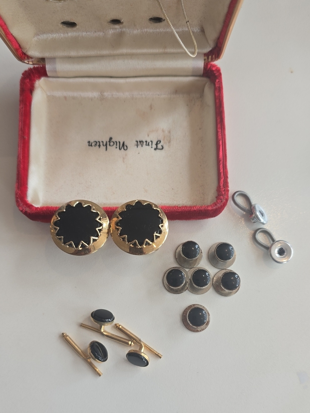 Vintage Silver, Gold & Black Men's Cufflink Bundle